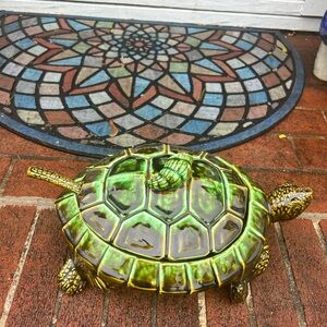 Tilso Japan TURTLE Figural Soup Tureen Bowl 14.5 Full Life Size Figurine Vintage
